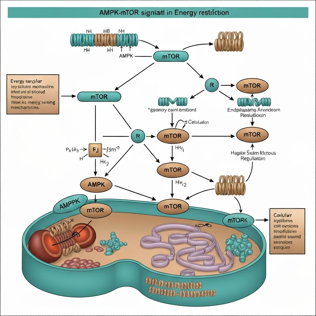 AMPK-mTOR signalling pathway illustration